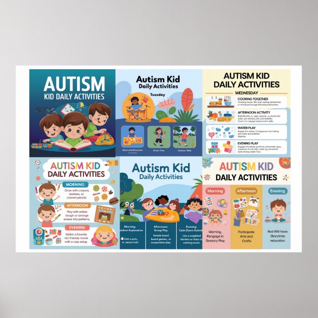 autisme - tableau des activités quotidiennes (Devant)