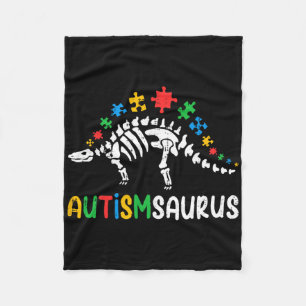 Autismsaurus Dinosaur Boys Kids Toddler Autism Awa Fleece Blanket