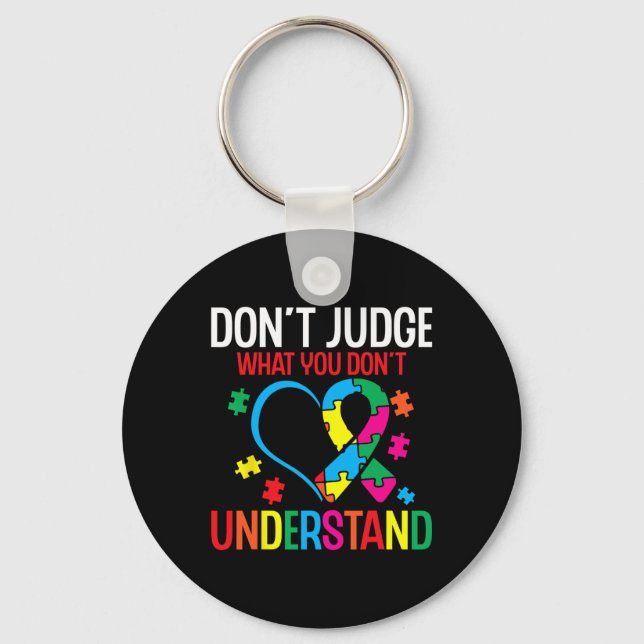 Autist Support Autism  Keychain (Front)