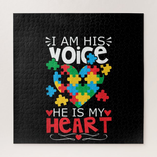 Autiste | Je Suis Sa Voix Il Est Mon Puzzle Du Coe (Vertical)