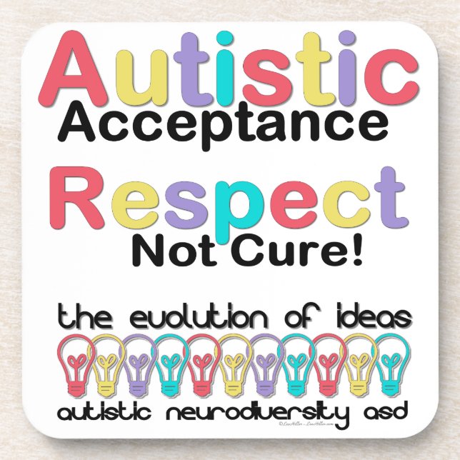 Autistic Acceptance Respect Not Cure Coaster (Front)