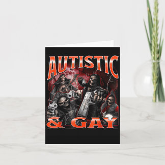 Autistic And Gay Funny Hard Skeleton Meme Bootleg  Card