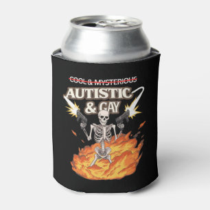Autistic and Gay Skeleton Funny Autism Awareness Can Cooler