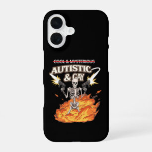 Autistic and Gay Skeleton Funny Autism Awareness iPhone 16 Case