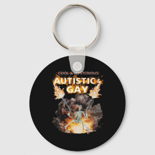 Autistic And Gay Skeleton Funny Autism Skeleton Me Keychain
