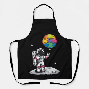 Autistic Astronaut Balloon Space Autism Awareness Apron