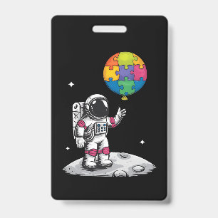 Autistic Astronaut Balloon Space Autism Awareness Badge