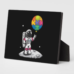 Autistic Astronaut Balloon Space Autism Awareness Plaque