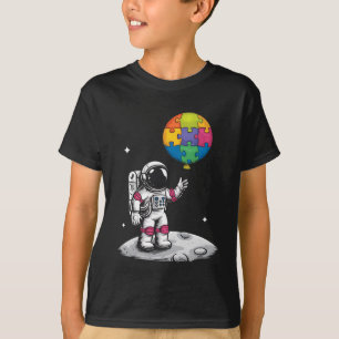 Autistic Astronaut Balloon Space Autism Awareness T-Shirt