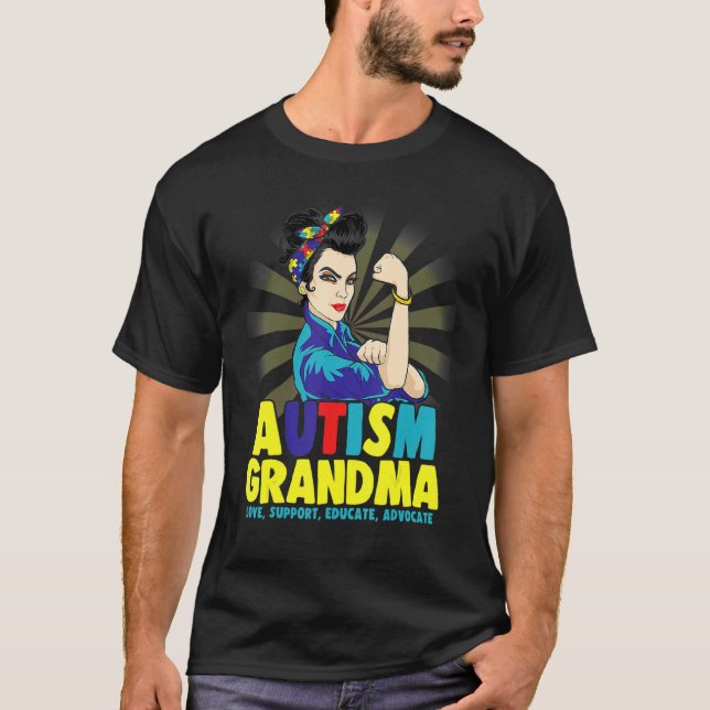Autistic Autism Awareness Grandma Strong Shirts Wo (Front)