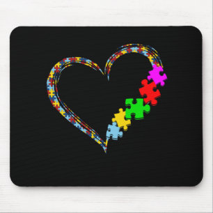 Autistic Autism Awareness Heart Puzzle Piece Mouse Pad