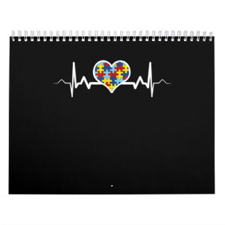 Autistic | Autism Awareness Heartbeat Puzzle Pride Calendar