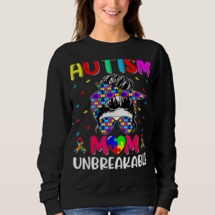 Autistic Autism Awareness Mom L Ife  Women Bleache Sweatshirt