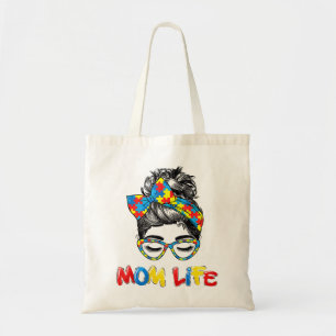 Autistic Autism Awareness Mom Life Shirts Women Mo Tote Bag