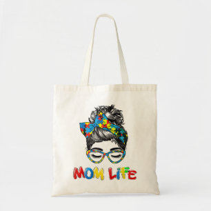 Autistic Autism Awareness Mom Life Shirts Women Mo Tote Bag