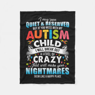 Autistic Autism Awareness Puzzle Pieces Proud Auti Fleece Blanket