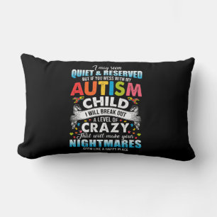 Autistic Autism Awareness Puzzle Pieces Proud Auti Lumbar Pillow
