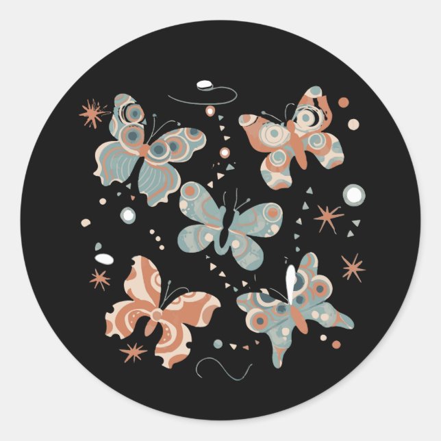 Autistic Autism Butterfly Autism Awareness	 Classic Round Sticker (Front)