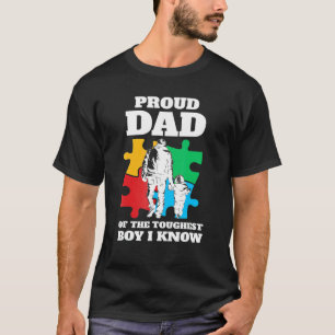 Autistic Awareness Month Mens Proud Autism Dad Son T-Shirt