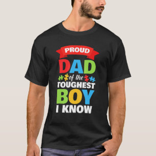 Autistic Awareness Month Mens Proud Autism Dad Son T-Shirt