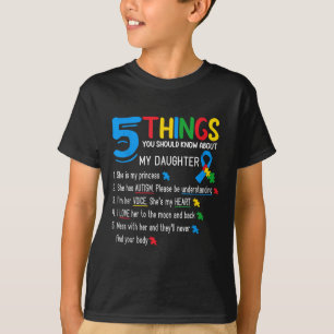 Autistic Daughter Autism Awareness Support Mom Dad T-Shirt