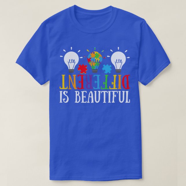 Autistic Different Is Beautiful Autism T-Shirt (Design Front)