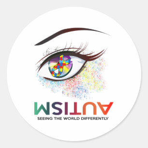 Autistic Eye Seeing The World Differently Autism A Classic Round Sticker