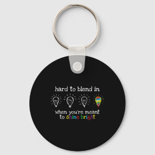 Autistic Gifts Kids Men Women Colourful Autism Awa Keychain