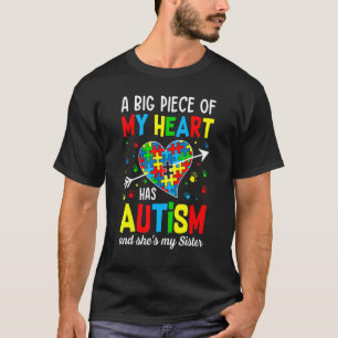Autistic Girl Piece My Heart Has Autism She's My S T-Shirt
