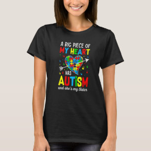 Autistic Girl Piece My Heart Has Autism She's My S T-Shirt