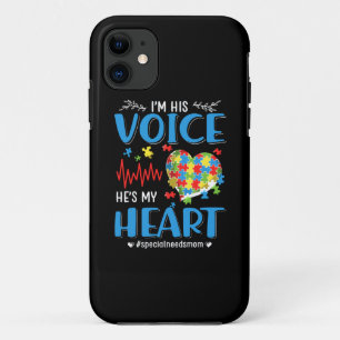 Autistic   I'm His Voice He's My Heart iPhone 11 Case
