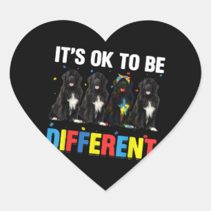 Autistic It's Ok To Be Different Newfoundland Mom Heart Sticker