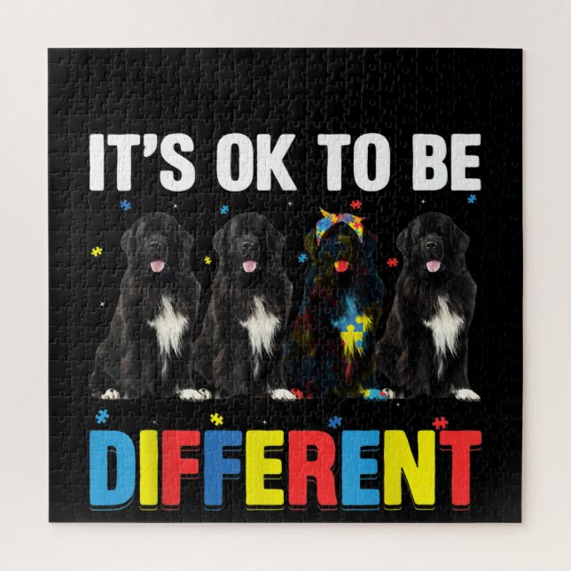 Autistic |It's Ok To Be Different Newfoundland Mom Jigsaw Puzzle (Vertical)