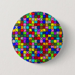 Autistic Jigsaw 2 Inch Round Button