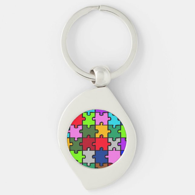 Autistic jigsaw keychain (Front)