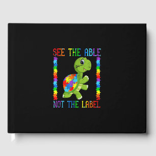 Autistic Kid Mom Turtle Fighter Autism Puzzle Guest Book