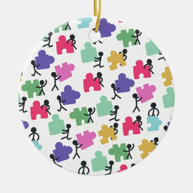 autistic people ceramic ornament (Front)