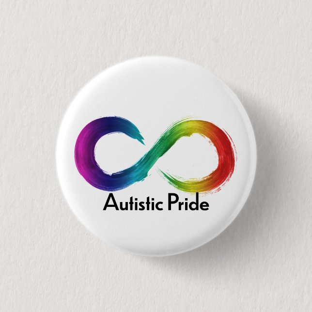 Autistic Pride 1 Inch Round Button (Front)
