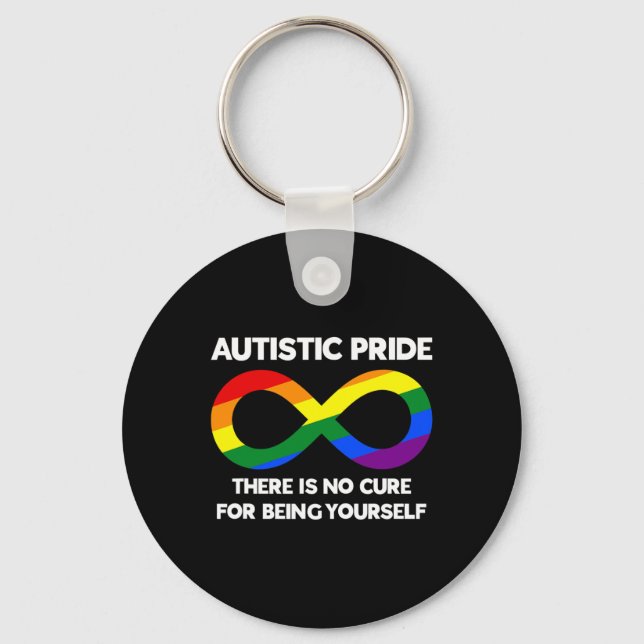 Autistic Pride - Autism Awareness - Rainbow Infini Keychain (Front)