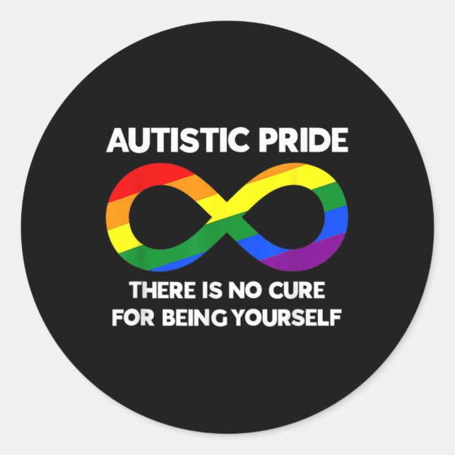 Autistic Pride Autism Awareness Rainbow Infinity S Classic Round Sticker (Front)