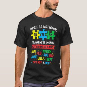 Autistic Pride Autism Awareness Support Puzzle Pie T-Shirt