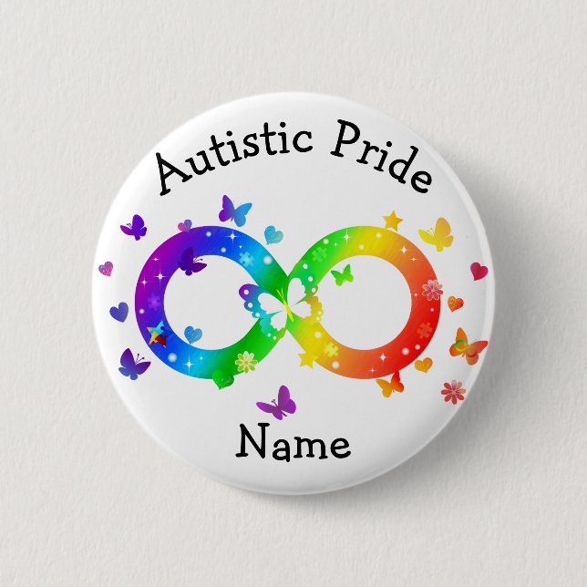 Autistic Pride Infinity Symbol 2 Inch Round Button (Front)