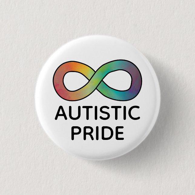 Autistic Pride Neurodiversity Acceptance 1 Inch Round Button (Front)