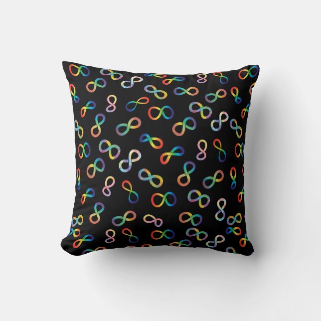 Autistic Pride Neurodiversity Acceptance Throw Pillow (Front)