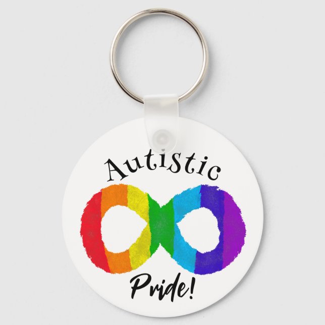Autistic Pride Neurodiversity Autism Rainbow Keychain (Front)