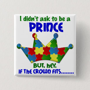 Autistic Prince 2 AUTISM Inch Square Button