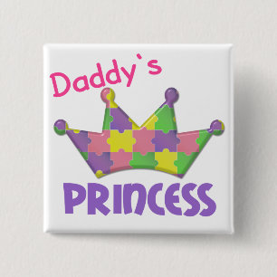 Autistic Princess 3 AUTISM 2 Inch Square Button