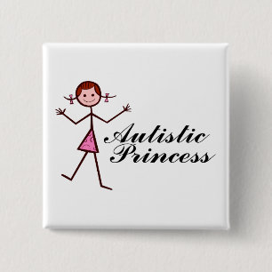 Autistic Princess (Girl) 2 Inch Square Button