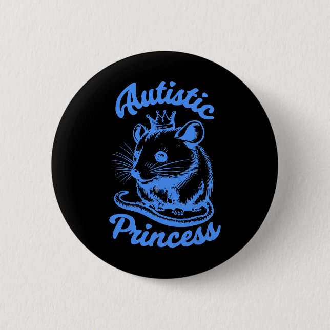 Autistic Princess Opossum 2  Inch Round Button (Front)
