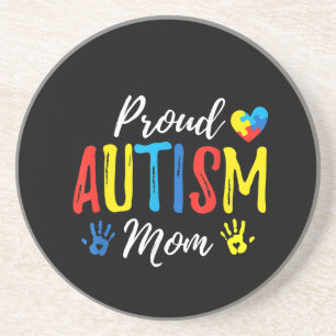 Autistic Proud Autism Mom Puzzle Piece Coaster
